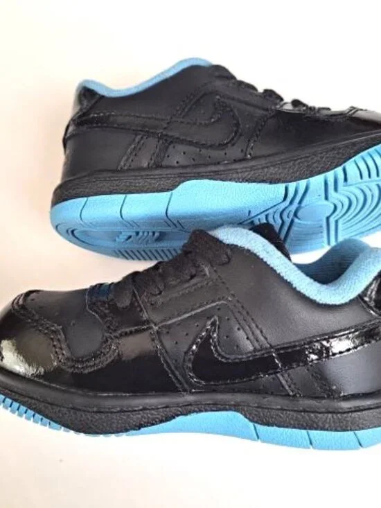 Nike Delta Force Low Toddler 6.5C Black & Baby Blue Sneakers 325241-066 - Picture 2 of 6